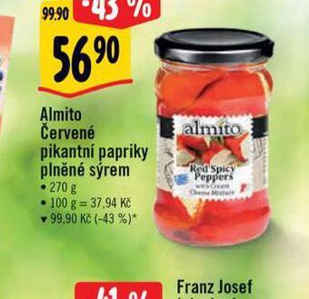 Albert Almito červené pikantní papriky plněné sýrem nabídka