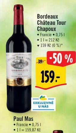 Albert Bordeaux chateau tour chapoux nabídka