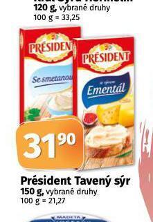 Coop Président tavený sýr nabídka