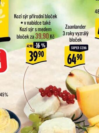 Albert Kozí sýr přírodní bloček nabídka