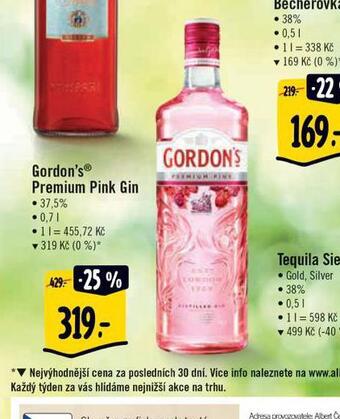 Albert Gordon´s premium pink gin nabídka