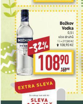 Billa Božkov vodka nabídka