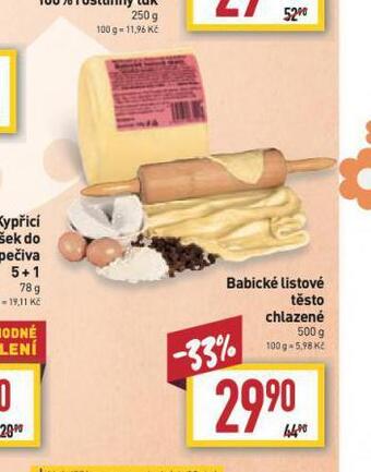 Billa Babické listové těsto nabídka