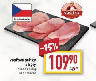 Billa Vepřové plátky z kýty nabídka