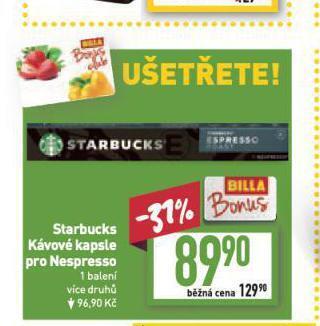 Billa Kávové kapsle starbucks nabídka