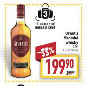 Billa Grant's skotská whisky nabídka