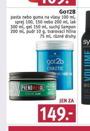 Rossmann Got2b pasta, guma na vlasy nabídka