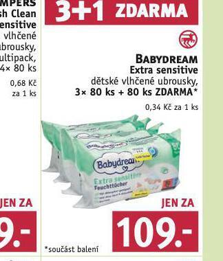 Rossmann Babydream dětské vlhčené ubrousky nabídka