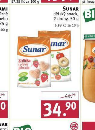 Rossmann Sunar dětský snack nabídka