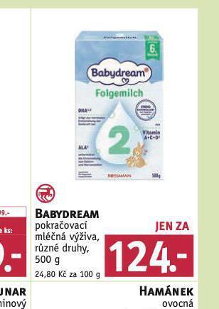 Rossmann Babydream pokračovací mléčná výživa nabídka