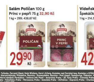 Žabka Salám poličan nabídka