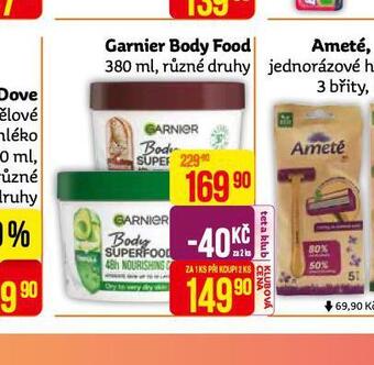 Teta Garnier body food nabídka