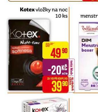 Teta Kotex vložky na noc nabídka
