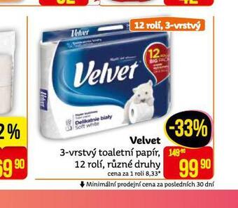 Teta Velvet toaletní papír nabídka