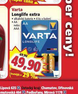 Norma Varta longlife extra nabídka