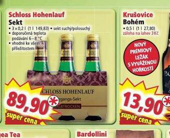 Norma Schloss hohenlauf sekt nabídka