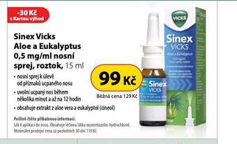 Sinex vicks aloe a eukalyptus nosní sprej