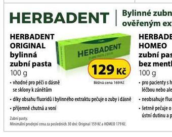 Dr. Max Herbadent original bylinná zubní pasta nabídka