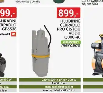 Baumax Hlubinné čerpadlo pro čistou vodu nabídka
