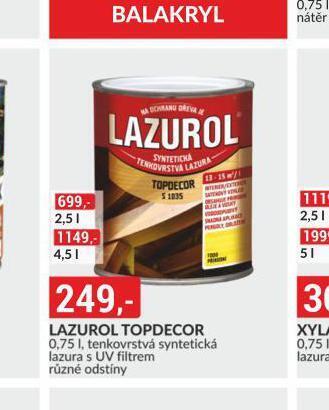 Baumax Lazurol topdecor nabídka