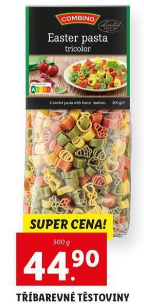 Lidl Tříbarevné těstoviny nabídka