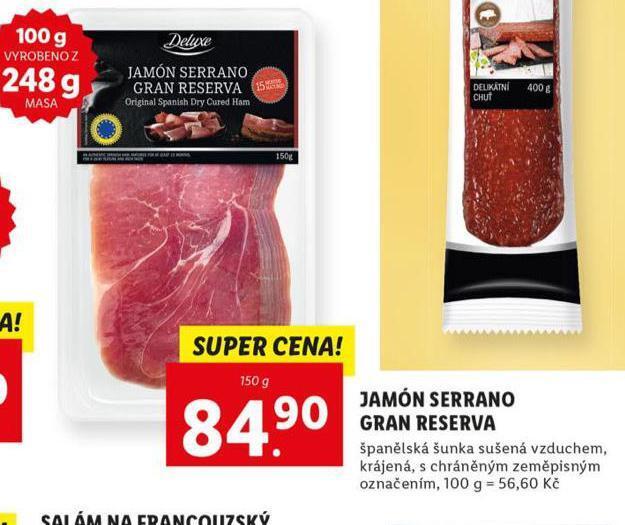 Jamón serrano gran reserva nabídky v Lidl