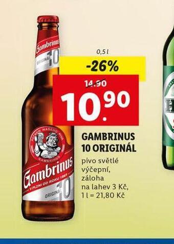 Lidl Pivo gambrinus originál nabídka