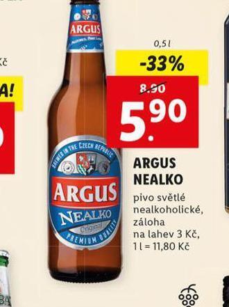 Lidl Pivo argus nealko nabídka