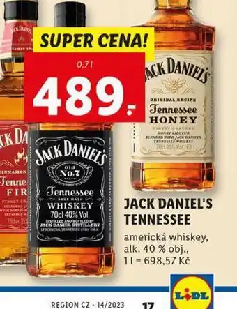 Lidl Jack daniel´s tennessee whiskey nabídka