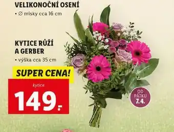 Kytice růží a gerber