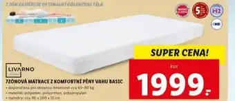 Lidl 7zónová matrace z komfortní pěny vahu basic nabídka