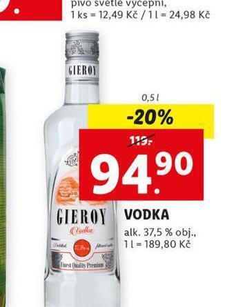 Lidl Vodka nabídka