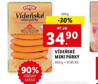 Lidl Vídeňské mini párky nabídka