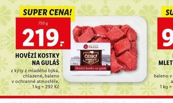 Lidl Hovězí kostky na guláš nabídka