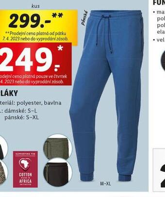 Lidl Pánské tepláky nabídka