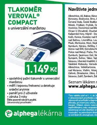 Alphega Lékárna Tlakoměr veroval compact nabídka