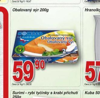 Hruška Nowaco obalovaný sýr nabídka