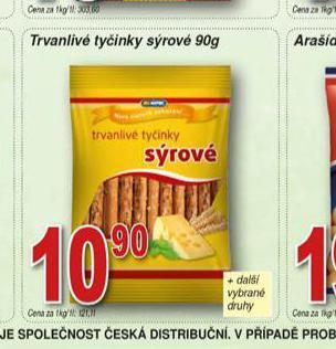 Trvanlivé tyčinky sýrové