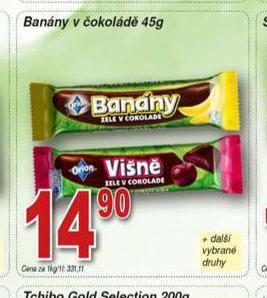 Hruška Banány v čokoládě nabídka