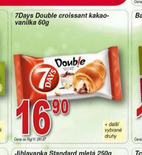 Hruška 7days double croissant kakao-vanilka nabídka