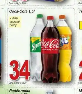 Hruška Coca cola, fanta, sprite nabídka