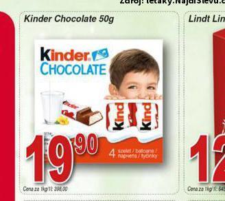 Hruška Kinder chocolate nabídka
