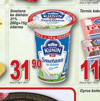 Hruška Smetana ke šlehání 31% nabídka