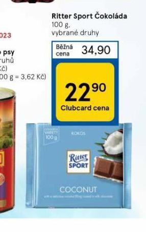 Tesco Ritter sport čokoláda nabídka