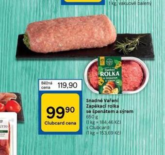 Tesco Zapékací rolka se špenátem a sýrem nabídka