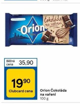 Tesco Orion čokoláda na vaření nabídka