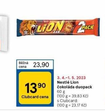 Tesco Nestlé lion čokoláda duopack nabídka