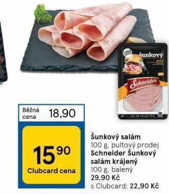 Tesco Šunkový salám nabídka
