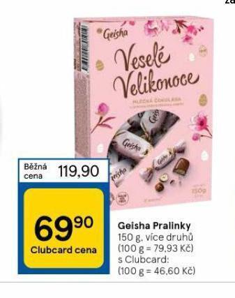Tesco Geisha pralinky nabídka