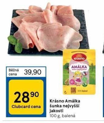 Tesco Krásno amálka šunka nejvyšší jakosti nabídka